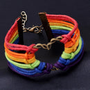 Women Men Simple Letters Handwoven Colorful Rainbow Bracelet Jewelry(2)