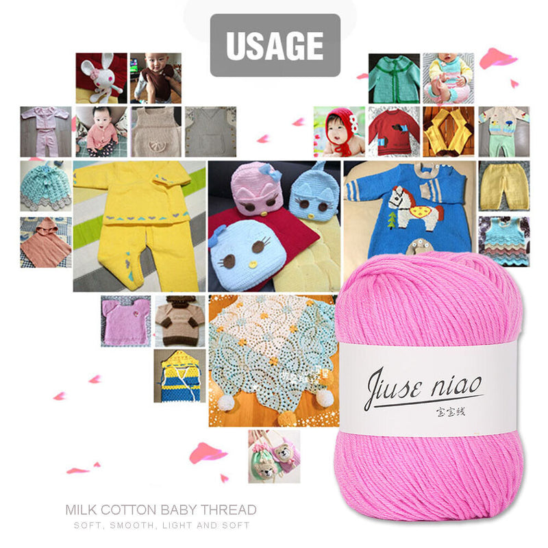 1 Roll 6 Strands Pure Cotton Ropes Baby Knitwear Crochet Yarn Twine (22)