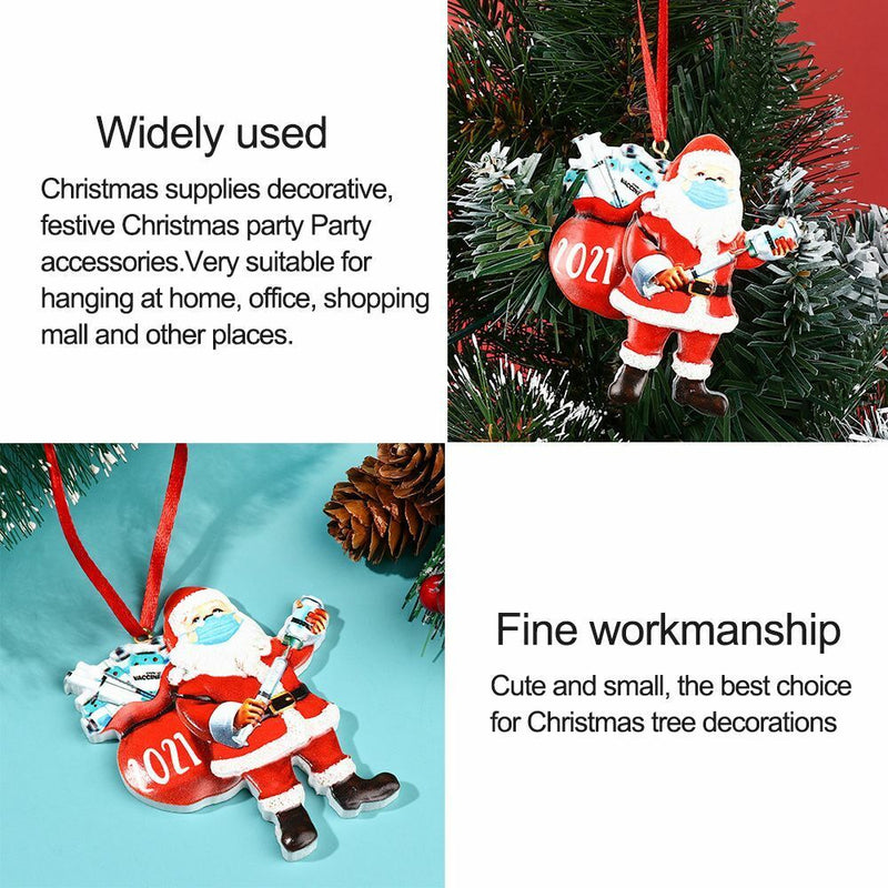 Year Vaccine Pendants Christmas Ornament Santa Claus Xmas Tree Hanging Survivor