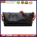 Female Leather Crossbody Chain Bag Solid Wristlet Portable Long Shoulder Handbag