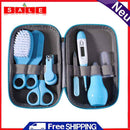 8pcs/set Newborn Care Kit Nail Hair Thermometer Grooming Brush Clipper Scissor