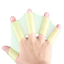 Finger Webbed Swim Gloves Fins Hand Web Flippers Training Paddles (Green L)