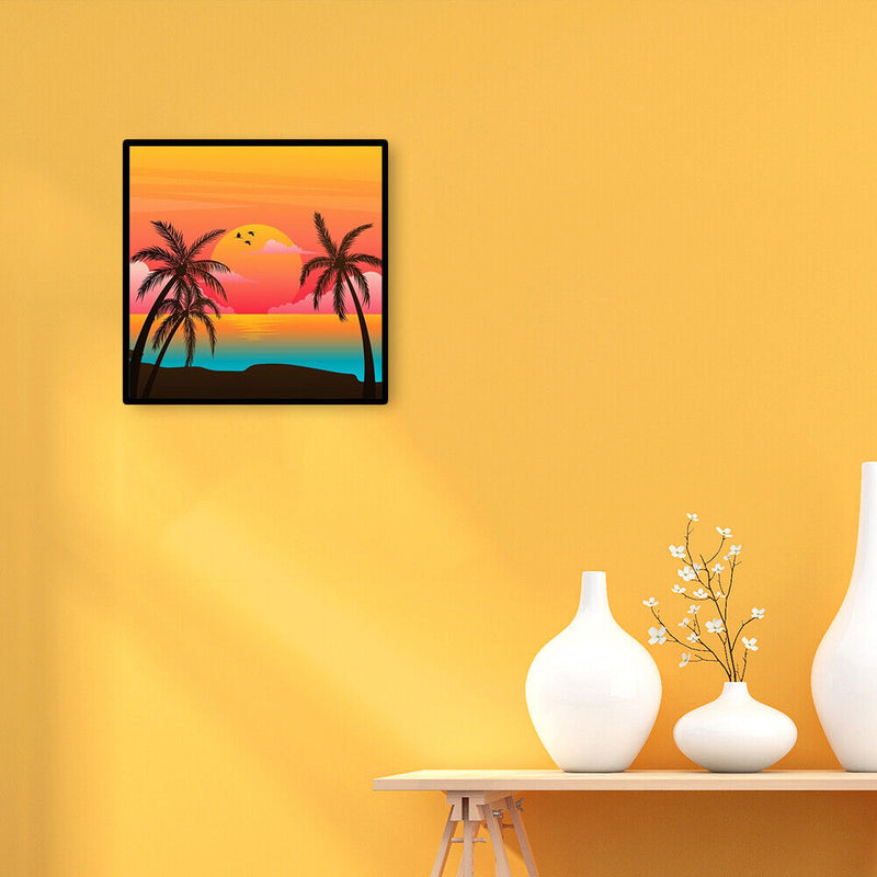 Sea Sunset Drawing Frameless DIY Oil Paint by Numbers Canvas Home Decor Kit