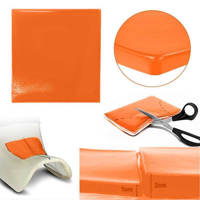 Motorcycle Seat Gel Pad Shock Absorption Mat Cushion Orange (25x25x1cm) Newly