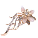 Chic Flower Crystal Enamel Brooch Clothing Pin Suits Dress Banquet Gift Newly