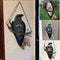 Window Hanging Crow Witch Ornament Stained Glass Home Wall Garden Decor