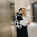 Animal Pattern Underarm Bag Women Mini Plush Shoulder Handbags Purse (6)