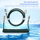 2"" 1 Coiled Aviator Wire Type-C Cable Mechanical Keyboard Aviation Connector