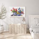 Partial Embroidery Flower Pattern Stamped Canvas 11CT DIY Cross Stitch Kits