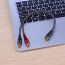 1pc 30cm 2 RCA Male, 1 RCA Female OFC Splitter Cable for Car Audio System for