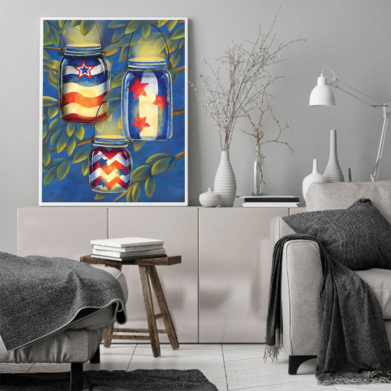 HandPainted Oil Paint Kill Time Picture Colouring Artcraft Firefly Glass Bottle