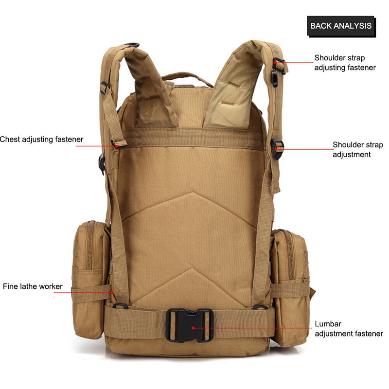 #A Outdoor Molle Backpack D-shaped Hook Camouflage Camping Travel Hiking Rucksac