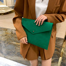 Women Felt Solid Color Envelop Bag Large Capacity Clutch Bags (Green)
