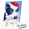 Oil Paint by Numbers Christmas Cow Canvas Artwork Living Room Picture Decoration