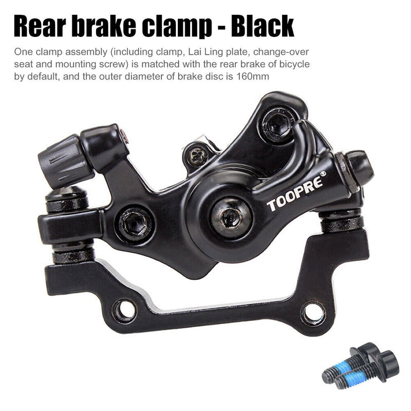 Bike Mechanic Disc Brake Caliper Brake Pad Rotors MTB Parts (Black Rear) Newly