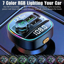 Car Wireless FM Transmitter Adapter Bluetooth 5.0 USB Charger AUX PD Y5H7
