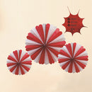 3pcs Halloween Bar Hanging Garland Bunting Round Paper Flower Banner Pull Flag
