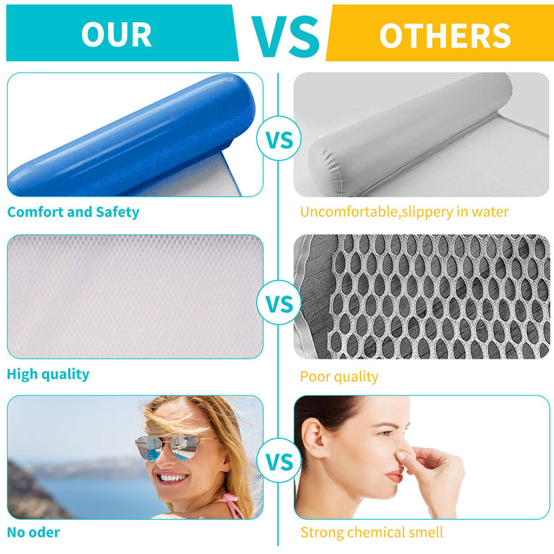 Water Inflatable Floating Net Chair/Swimming Pipes Net Pockets (Dark Blue) Newly