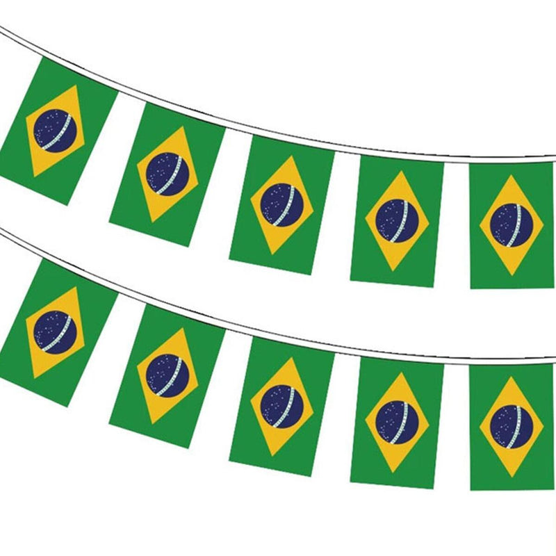 Bunting Brazil Flag 5 Metres 20 Flags Football Brazilian Brasil Country#