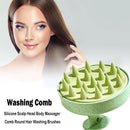Silicone Scalp Head Body Massager Comb Round Hair Washing Brushes (Green) Newly