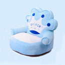 Crown Baby Sofa Cover Learn To Sit Plush Seat Case w/o Filler (Light Blue)