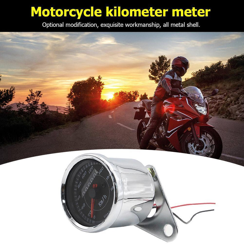 LED Backlight Retro Motorcycle Odometer Speedometer 0-180km/h DC 12V Universal