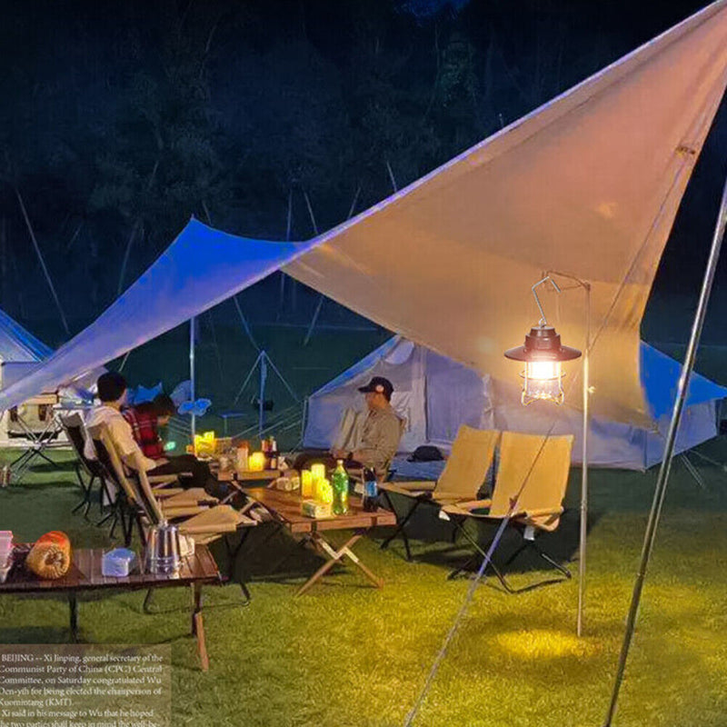 Mini Retro Camping Lantern IP65 Waterproof Hanging Tent Lamp 3 Modes for Camping
