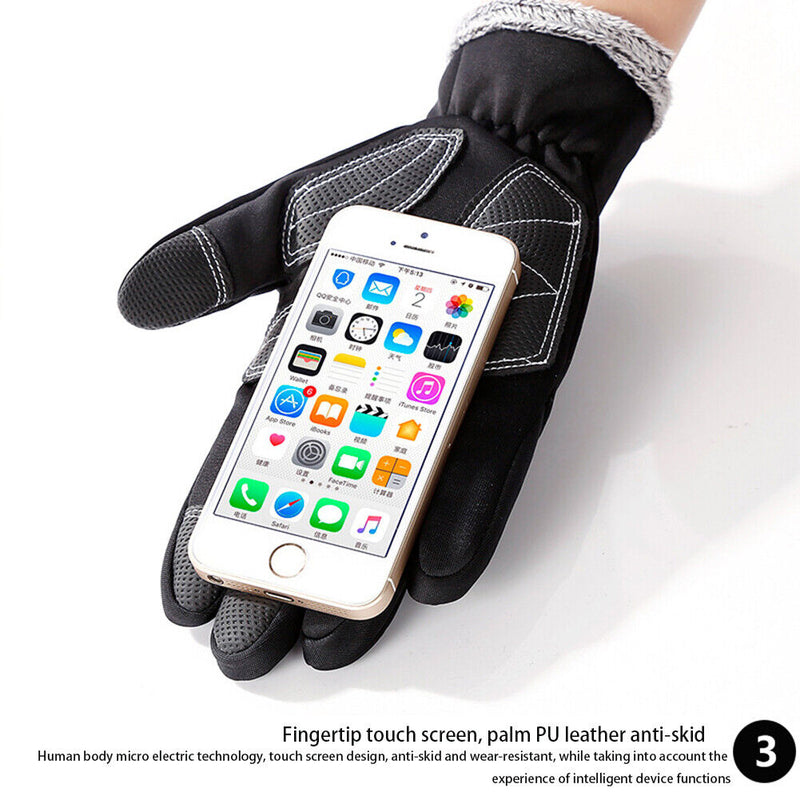 1 Pair Winter Anti-Brief Bike Cycling Fleece Gloves Windproof Full Finger Center