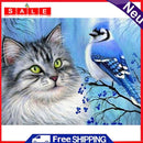 Cat Bird 5D DIY Full Round Drill Diamond Painting Rhinestones Mosaic Decor Gift