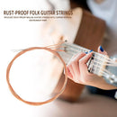 6pcs/set Copper Rust-proof Folk Guitar Strings Acoustic Guitar Parts (Red) Newly