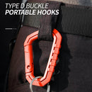 5pcs Outdoor Carabiner Molle Buckle Keychain Hook Camping D Buckle (Orange)