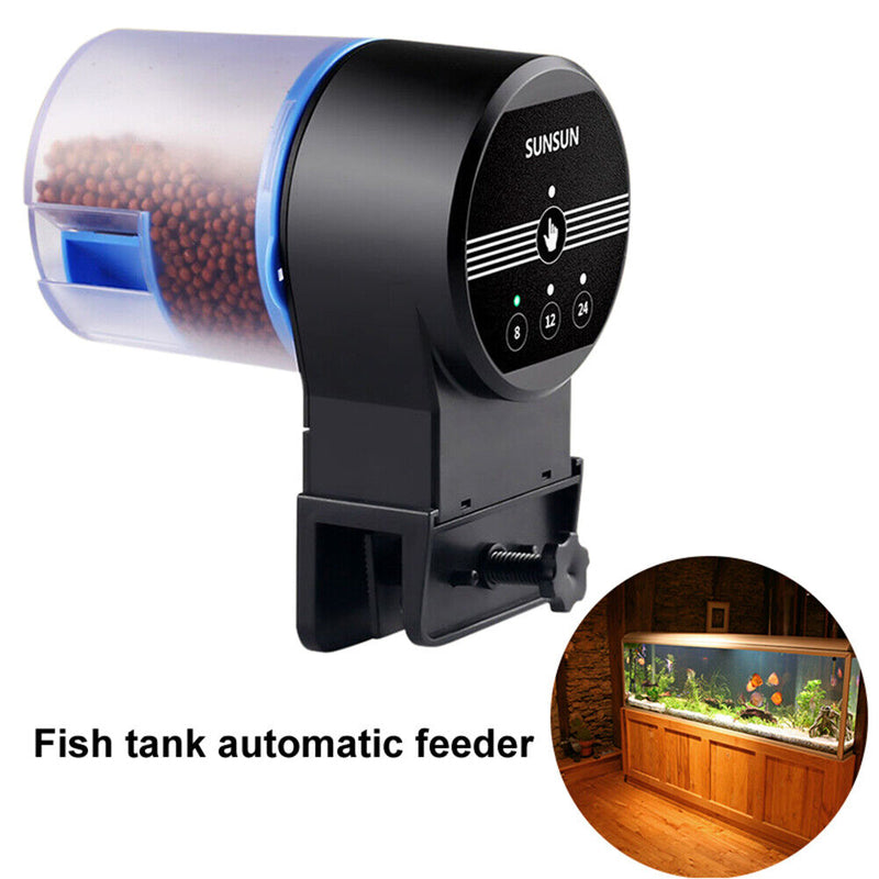 Timer Auto Fish Tank Feeder Aquarium LCD Indicate Feeding Dispenser (B) Newly