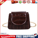 Pure Color Leather Mini Shoulder Bags Women Chain Messenger Bags (Brown)
