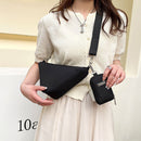 Triangle Shoulder Bags Nylon Crossbody Handbags with Small Clutch Purse Pendant