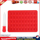 50 Cavity Gummy Bears Silicone Soap Ice Cube Tray Baking Mold (Red) Newly
