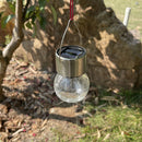 LED Solar Lamp Cracked Glass Ball Hanging Light Waterproof Garden Decor (A)