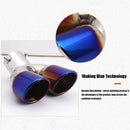 Stainless Steel Car Bent Dual Exhaust Tip 3 inch ID Inlet Rolled Edge Slant C