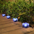 Solar Ice Cube Light LED Outdoor Waterproof Courtyard Garden Decor (Blue) Newly