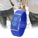 Men Women Electronic LED Display Sports Plastic Digital Wrist Watch(Blue)