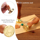 vanpower seal stamp, retro brass head stamp with wooden handle, invitations to