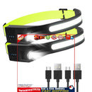 2pcs Wave Sensing COB Headlights Adjustable Headband Night Work Suitable Newly