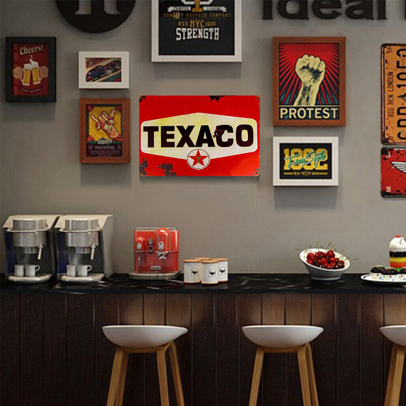 TEXACO Metal Plate Tin Sign Plate for Bar Pub Club Cafe Garage Poster Retro Art