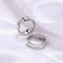 Color Wedding Jewelry Romantic Stainless Steel 6MM Couple Ring Cubic Zircon