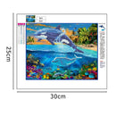 5D DIY Diamond Painting Dolphin Cross Stitch Embroidery Rhinestones Mosaic