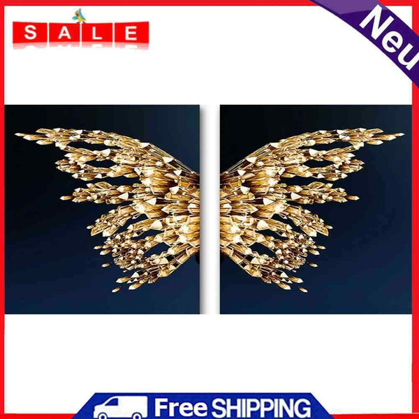 Oil Paint By Numbers Kit Golden Butterfly on Canvas Digital Paint Wall Art Craft