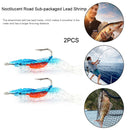 2pcs 6cm 3g Simulation Shrimp Lure Fishing Baits w/ Hook Crankbait (Blue) Newly