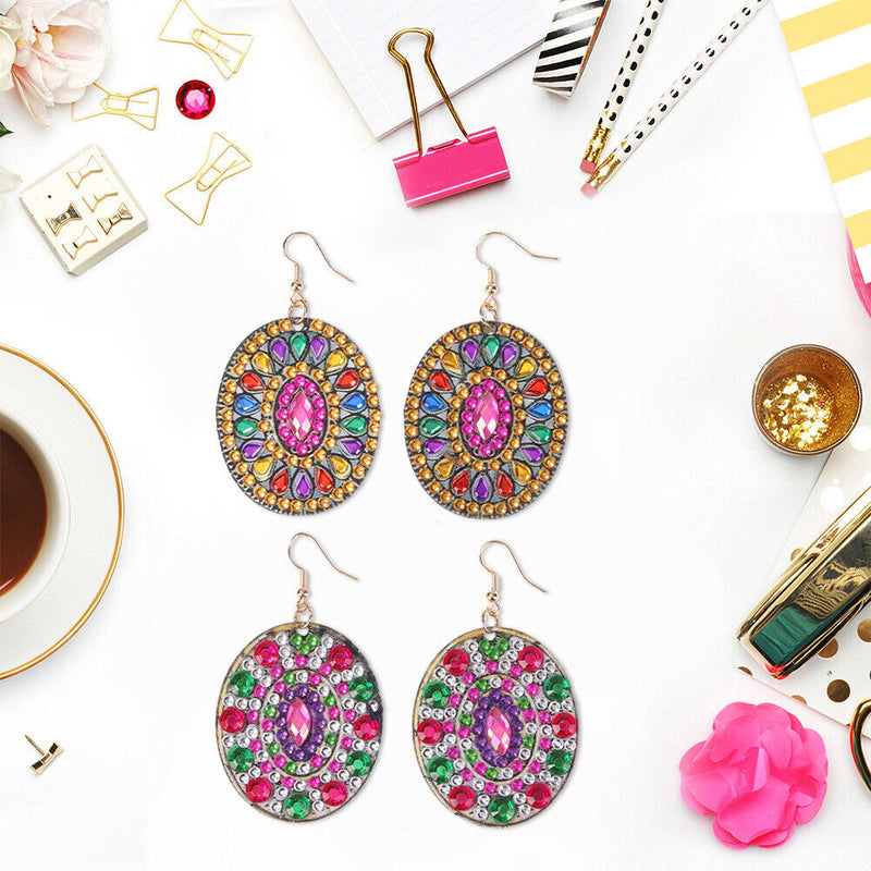 DIY Diamond Painting Mandala Patterns Stud Earrings for Women (RZ003) Newly