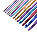 14pcs Aluminum Crochet Hooks Sewing Needles Sweater Weaving Tools Kit Set Newly
