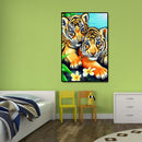 5D DIY Diamond Painting Two Tiger Kits Full Round Drill Wall Rhinestone Decor