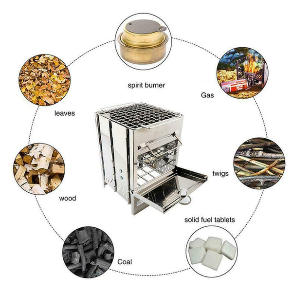 Lixada Folding Burning Steel Wood Stove Outdoor Picnic Camping Us Y4Y0 hot.